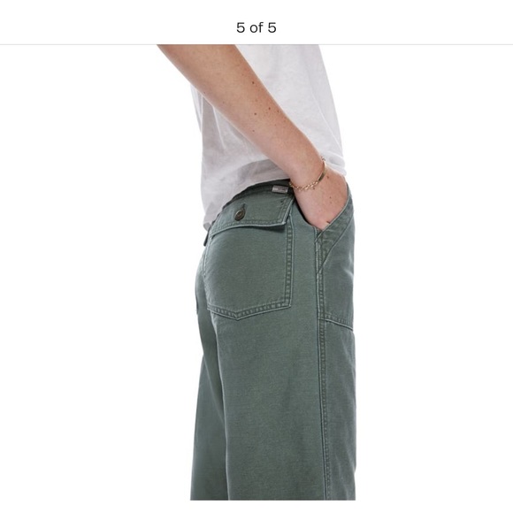 MOTHER The Patch Pocket Private High Rise Cropped Wide Leg Jeans in Roger That - Picture 4 of 4